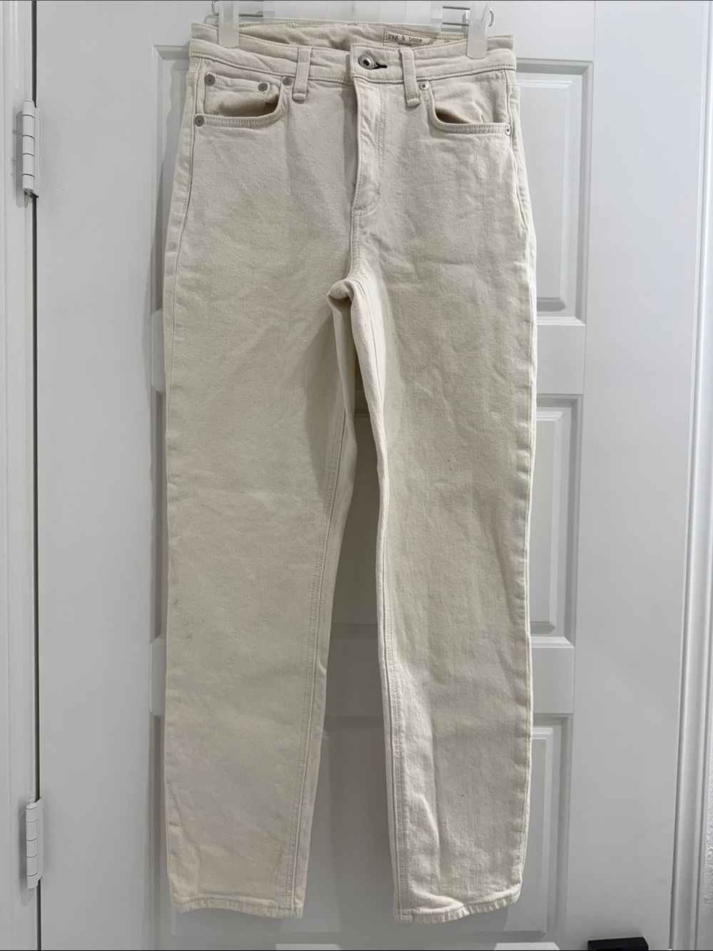rag & bone Cream Boot Cut Jeans